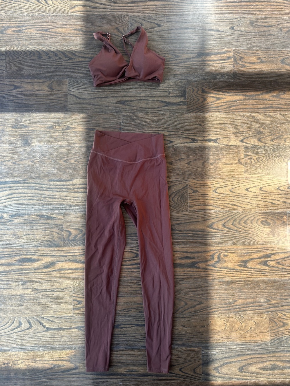 High-Waist Womens Leggings in Deep Brown